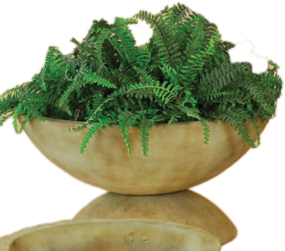 shallow stone planter