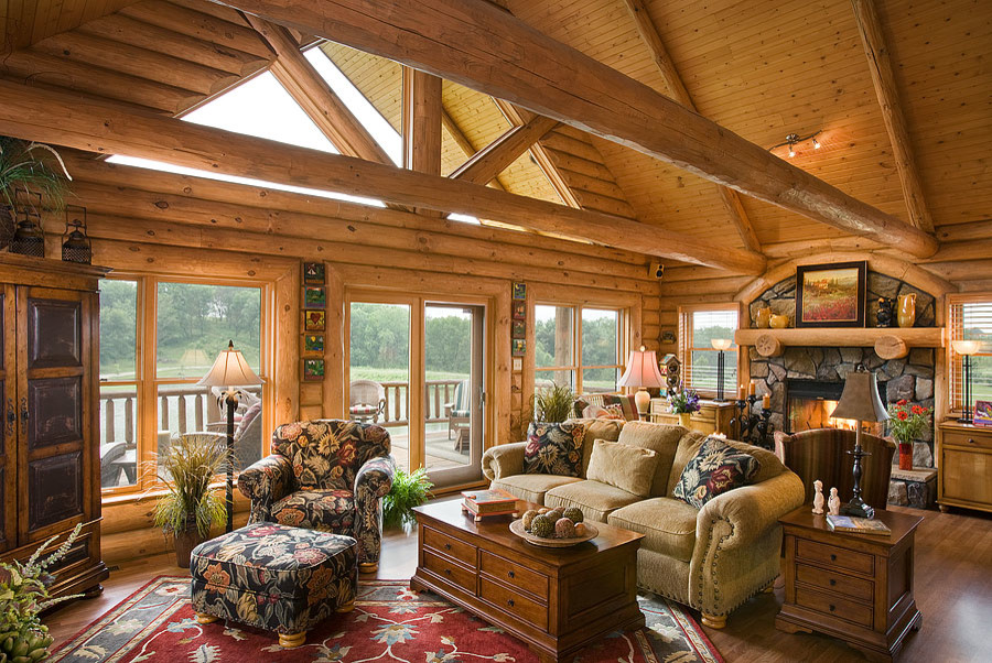 Inspiration for a country living room in Milwaukee.