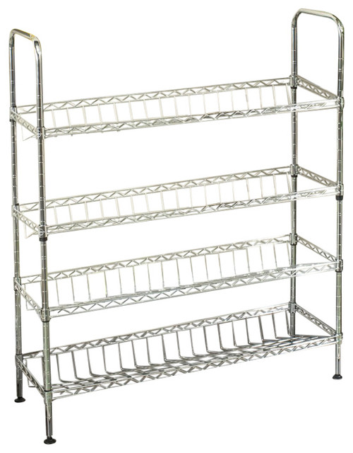 Safavieh Lidia Chrome Wire Adjustable Shoe Rack Contemporary Shoe Storage By Hedgeapple