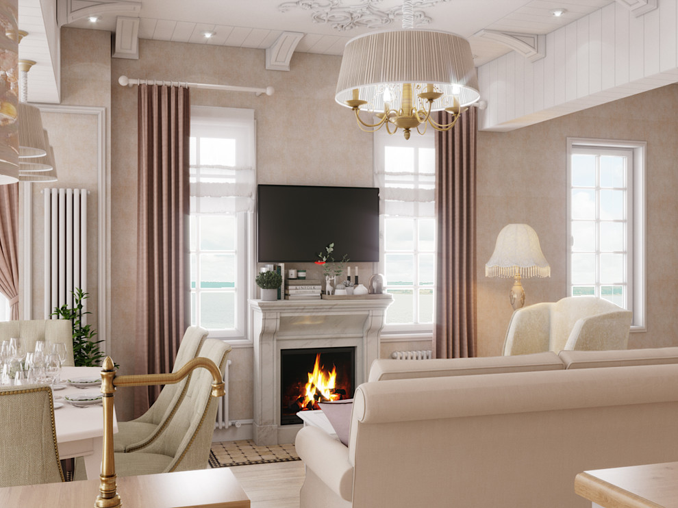 Кухня-гостиная в проекте таунхауса