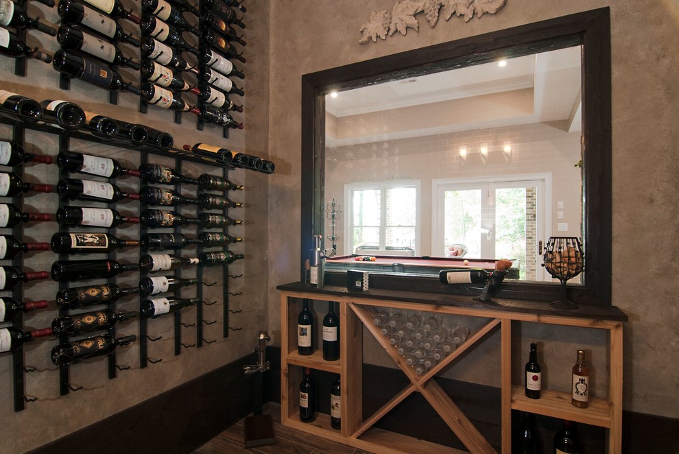 Inspiration for a country wine cellar in Charlotte.