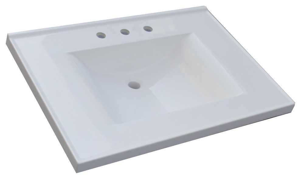 Premier Wave Bowl Cultured Marble Vanity Top, 31"x22"