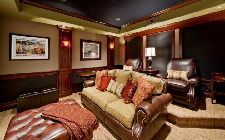 Inspiration for a traditional home theatre in Seattle.