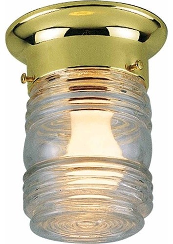 Volume Lighting V7306 1 Light Flush Mount Ceiling Fixture - Polished Brass