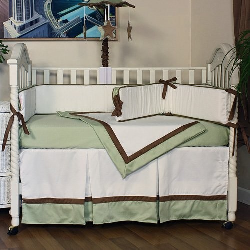 Hoohobbers Classic Green 4 Piece Crib Bedding Set