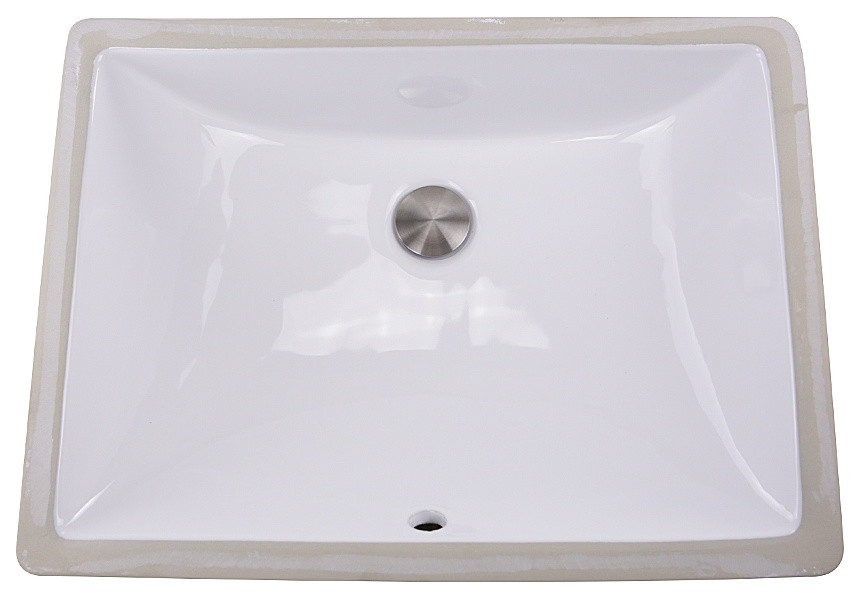 Nantucket Sinks ' 18"x13" Undermount White Ceramic Sink Contemporary Bathroom Sinks by
