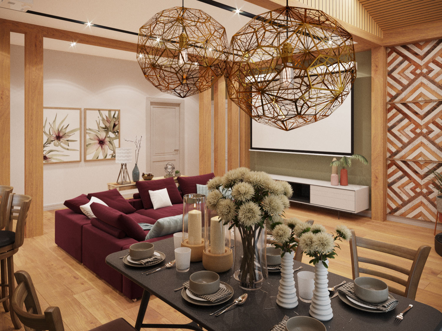 интерьер коттеджа в Подмосковье