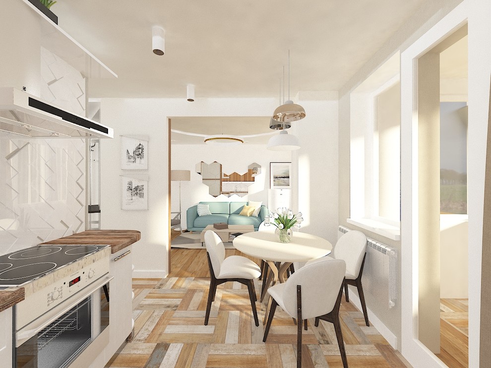 Вид из кухни на комнату