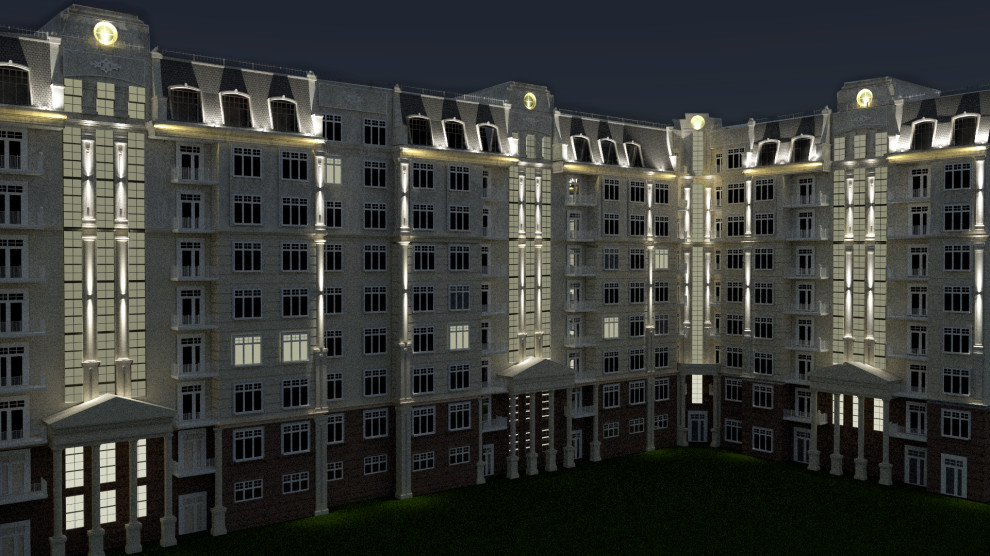 Архитектурно фасадное освещение нового ЖК