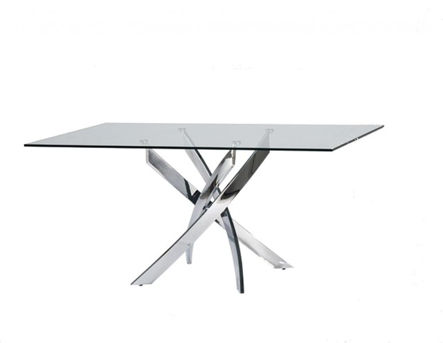 Modrest Pyrite Modern Rectangular Gl Dining Table Contemporary Modrest Pyrite Modern Rectangular Gl Dining Table