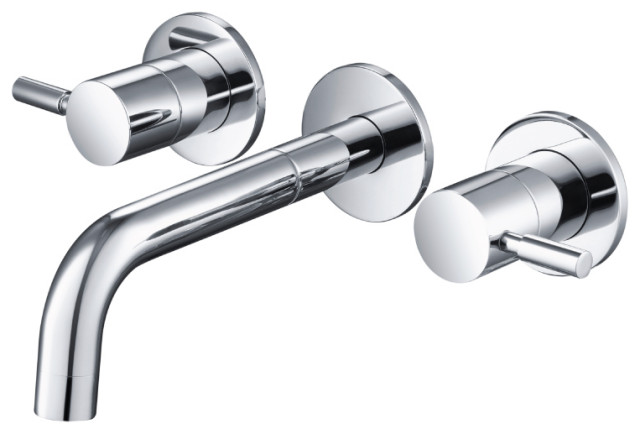 Two Handle Wall Mounted Tub Filler, Brushed Nickel