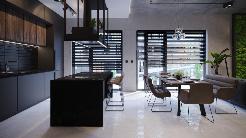 Интерьер квартиры в индустриальном стиле для холостяка