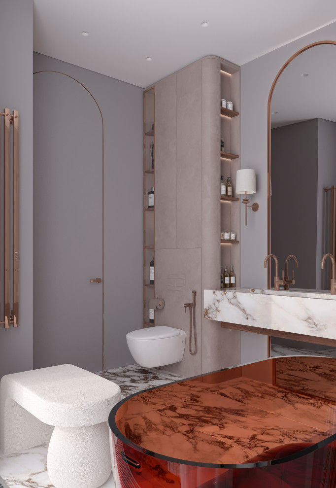 Мастер-ванная из проекта "Оранжевый Блюз" в ЖК Neva Towers, г. Москва