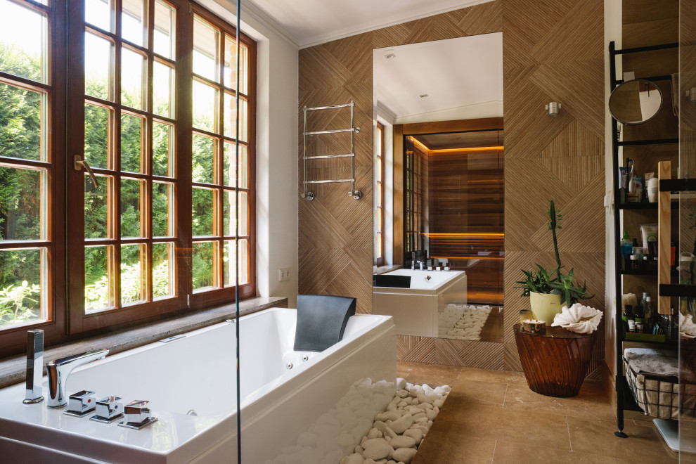 Сауна в ванной комнате.