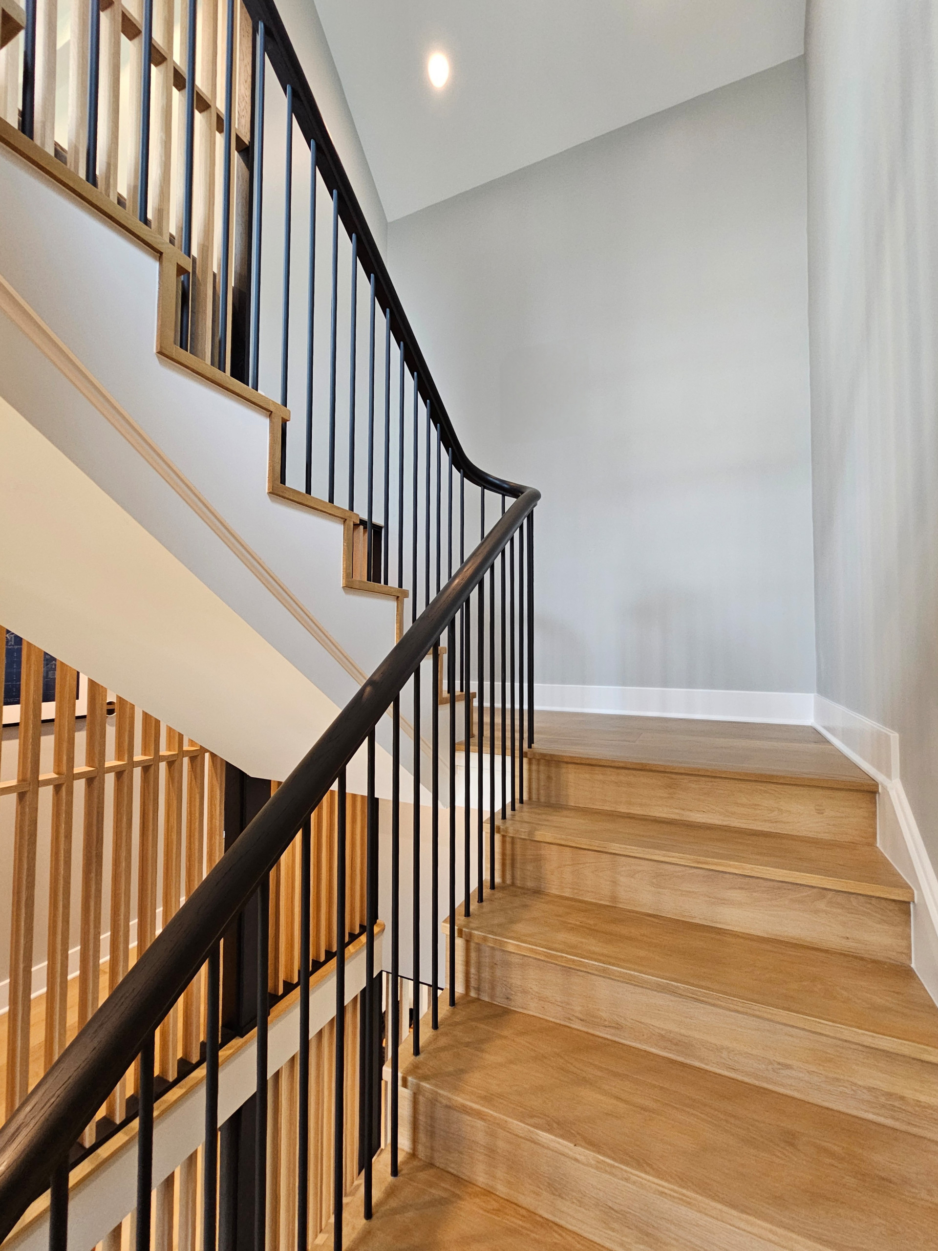 115_Stunning Continuous Rail System on 3 Story Floating Stairs; Arlington, VA 22