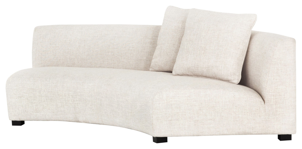 Dover Crescent Cream Linen-Blend 106" Right Arm Facing Sofa