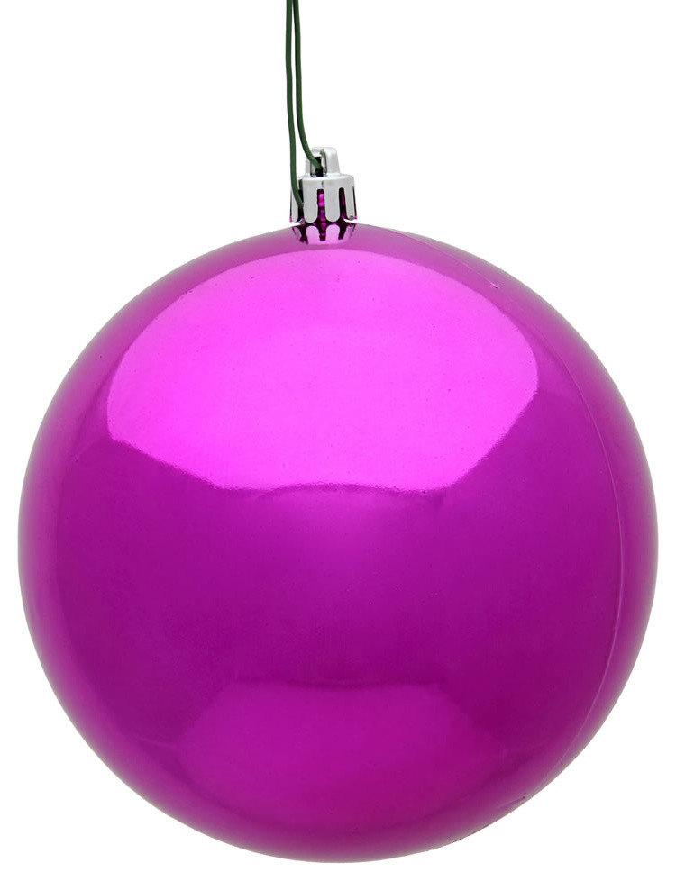 Vickerman 3" Fuchsia Shiny Ball Ornament, 32 per Box