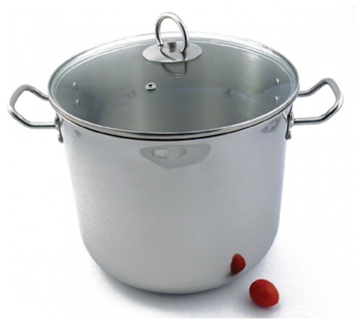 24 Quart Stock Pot - Single-Ply Body with Glass Lid