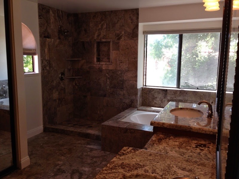 Silver Travertine Bath