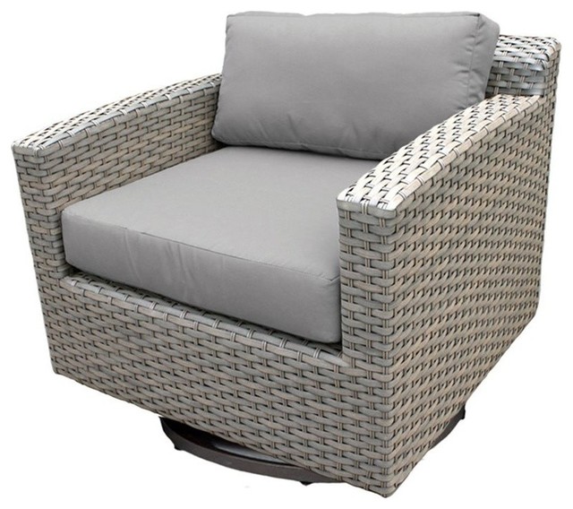 grey wicker outdoor rocker