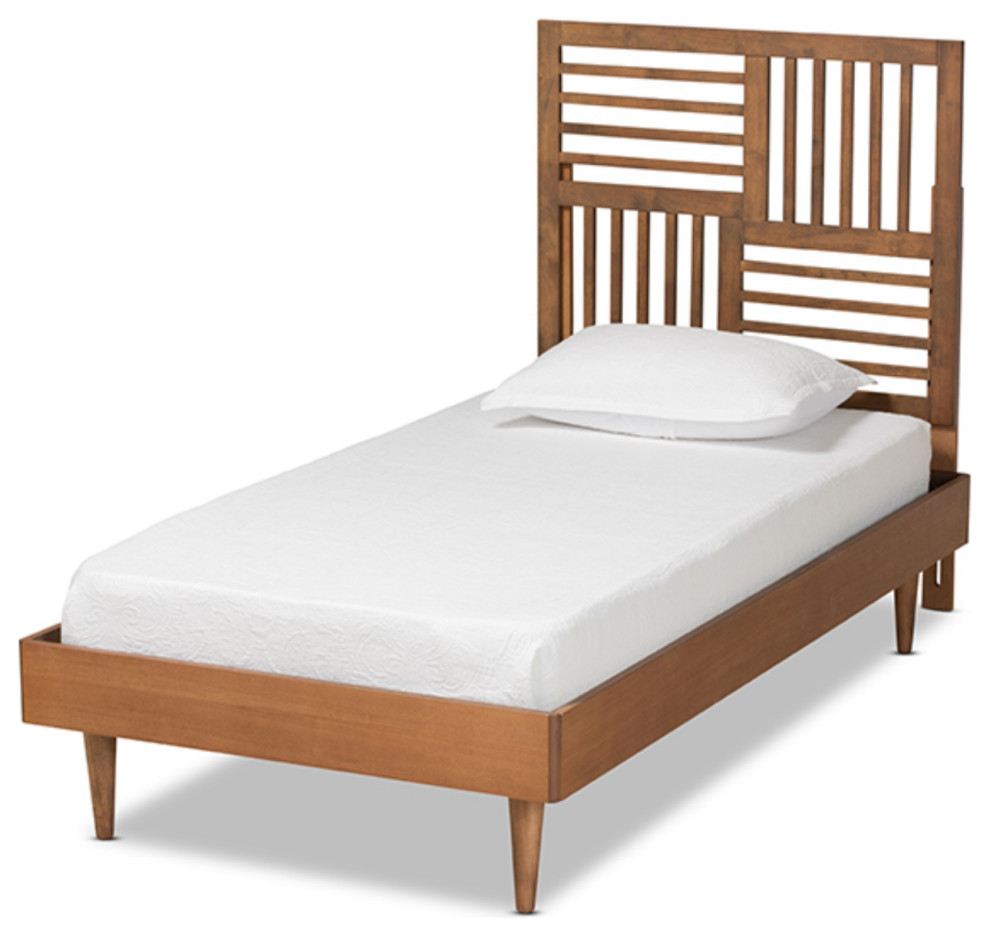 Baxton Studio Romy Walnut Brown Finished Wood Twin Size Platform Bed