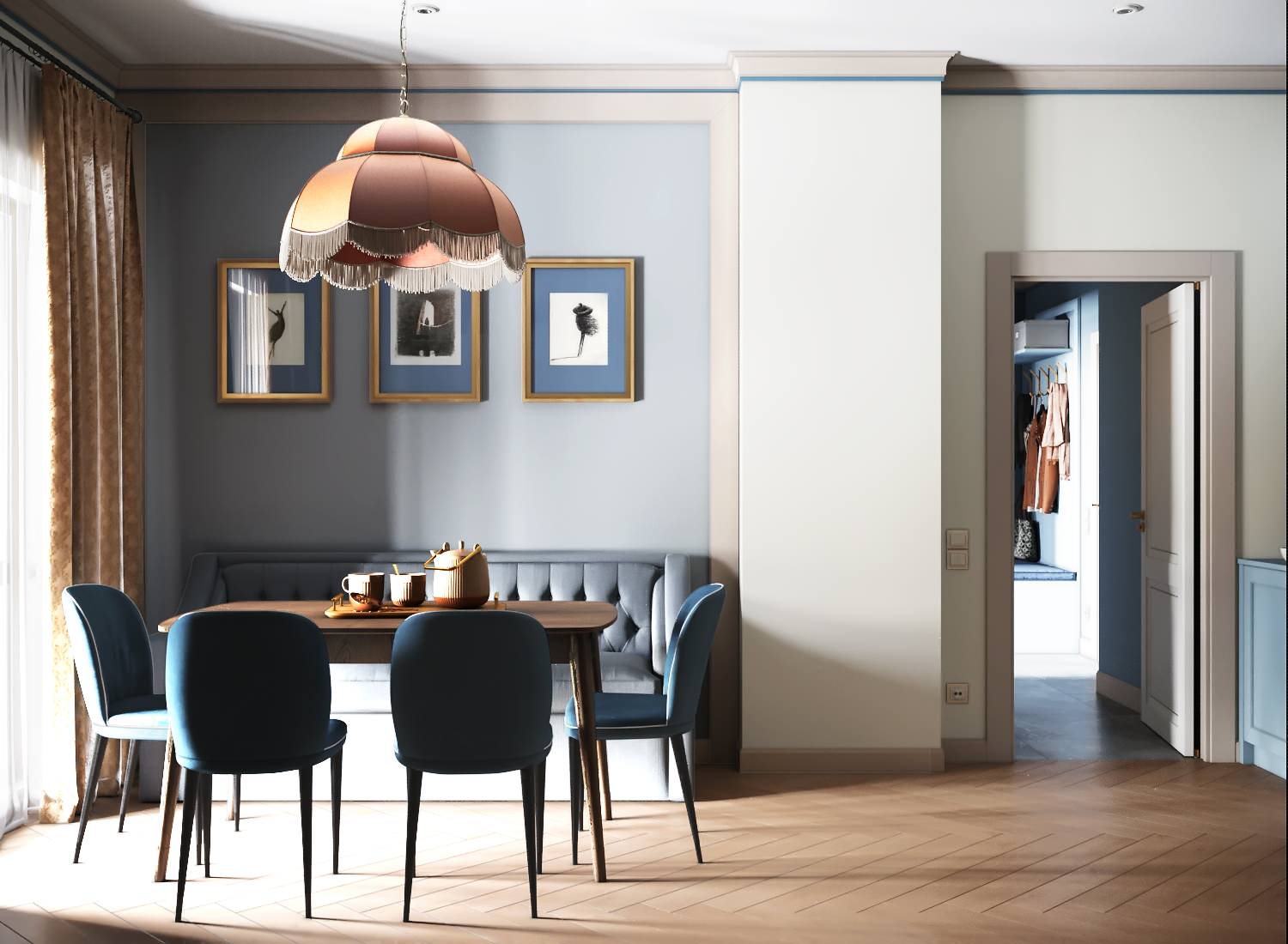 Квартира в голубых оттенках