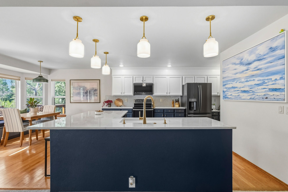 Timeless Open Navy Blue Kitchen