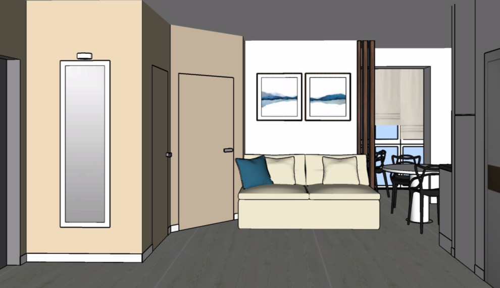 Эскизный проект двухкомнатной квартиры