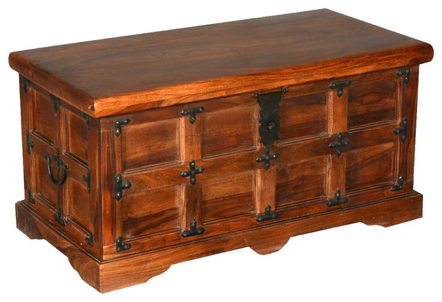 Santa Fe Solid Wood Bedroom Storage Trunk Traditional Decorative Santa Fe Solid Wood Bedroom Storage Trunk