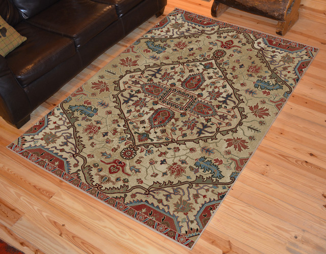 Lodge King Divine Multi Rustic Area Rug Mediterranean Area