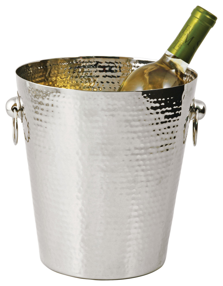 Hammered Metal Ice Bucket Contemporary Ice Tools And Buckets by