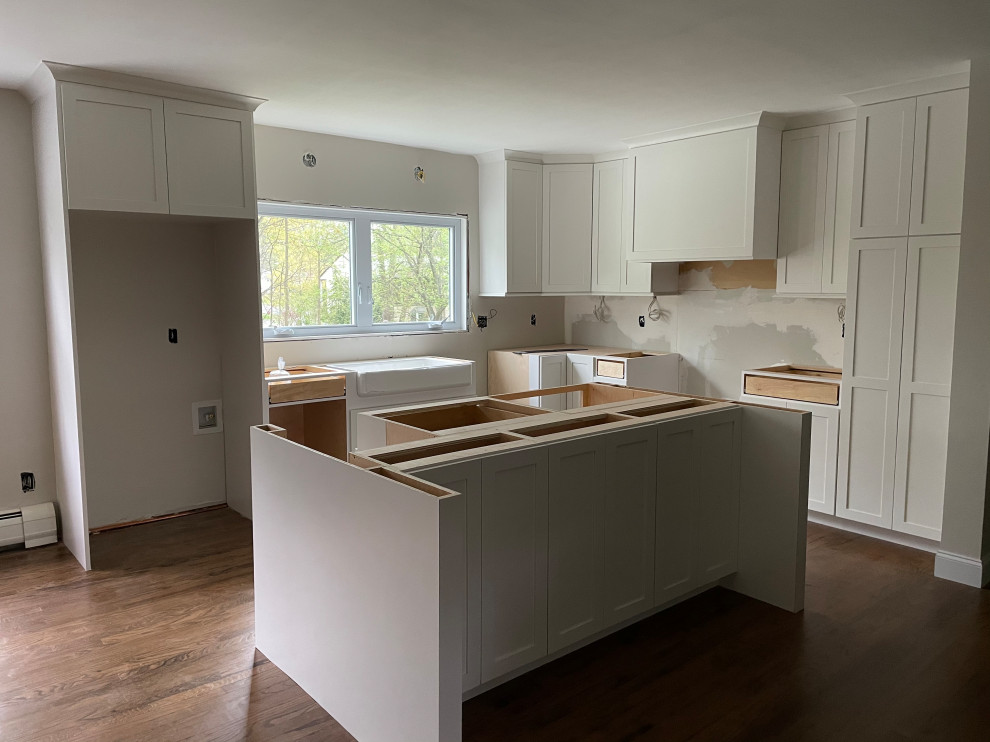 Recessed lighting over island