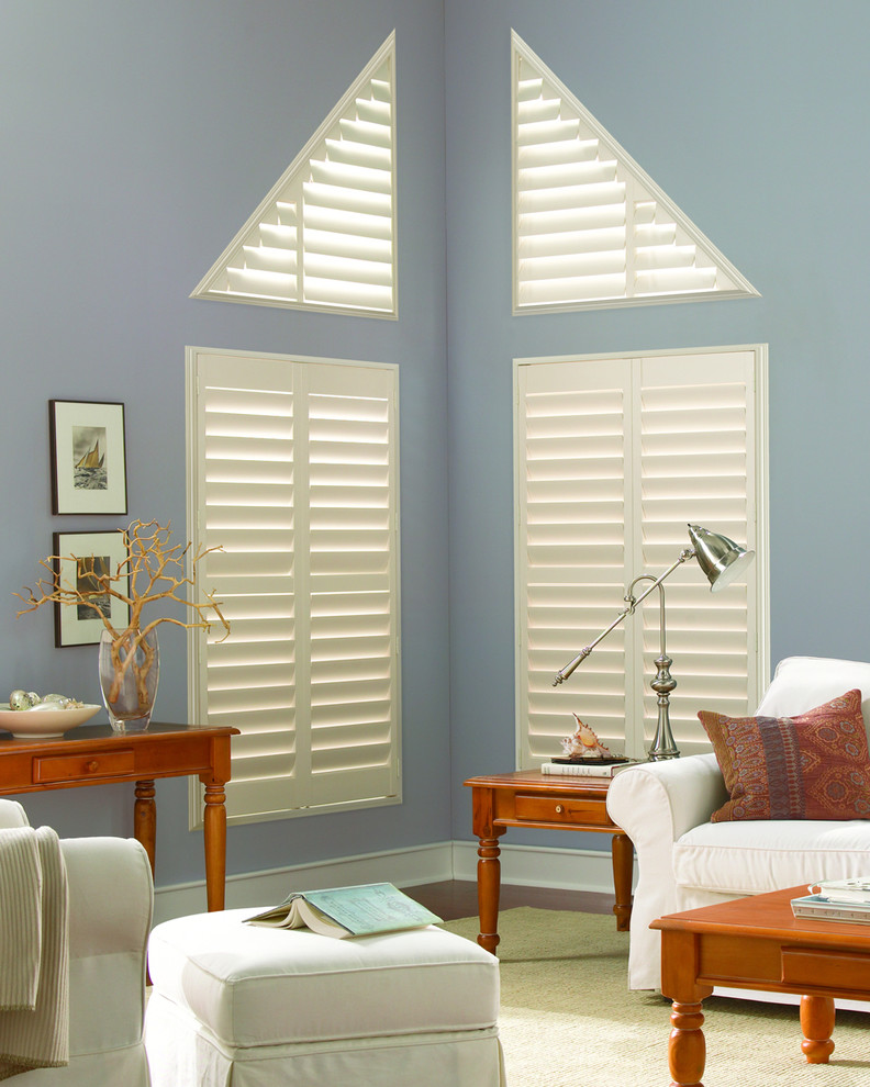 Mid-sized transitional formal and enclosed medium tone wood floor home design photo in Indianapolis with blue walls