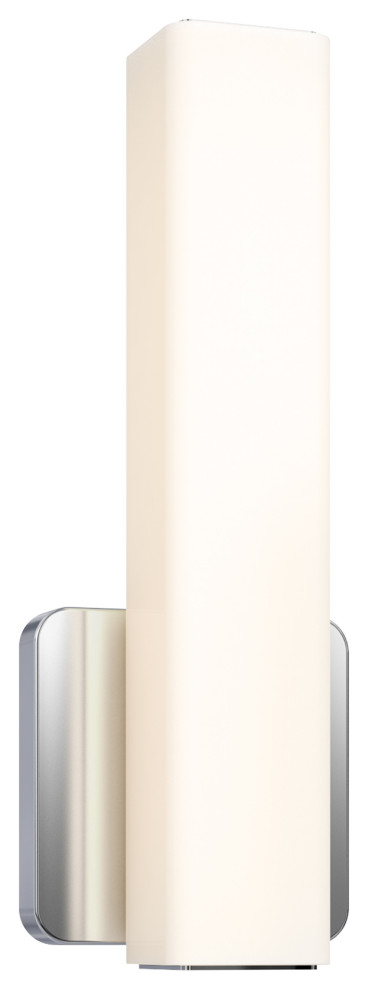 DALS Lighting LED Vanity Light, Square glass, 5 CCT, Chrome 12"