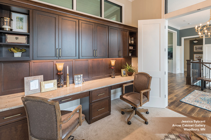 Dark Brown Home Office Cabinets