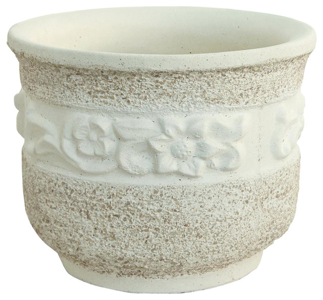 Round Floral Garden Planters, Large, Set of 2