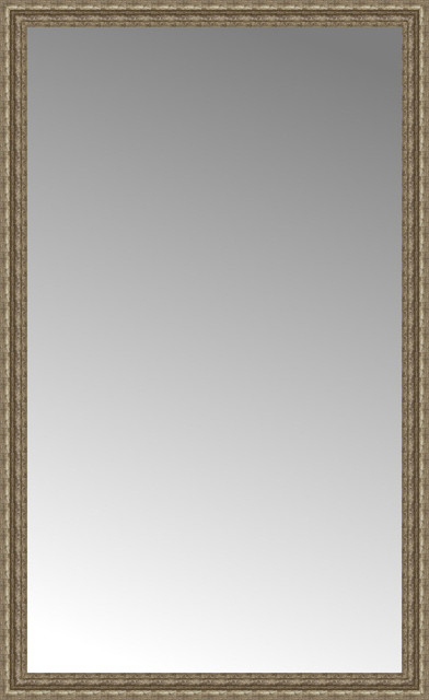 43"x70" Custom Framed Mirror, Distressed Silver