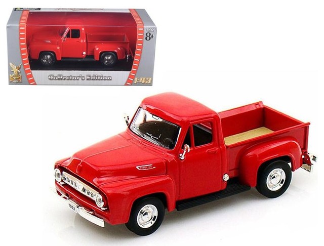 1953 Ford F 100 Pickup Red 1 43 Diecast Car Model By Road Signature