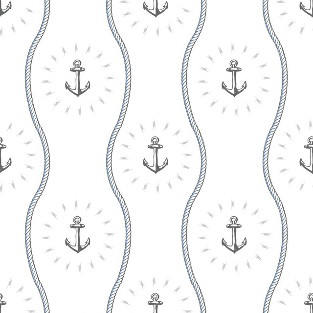 Anchors Away Wallpaper, Sail, 25"x4.5'