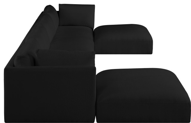 Ease Polyester Upholstered U-Shaped Modular Sectional, 4 Piece: 2 ...