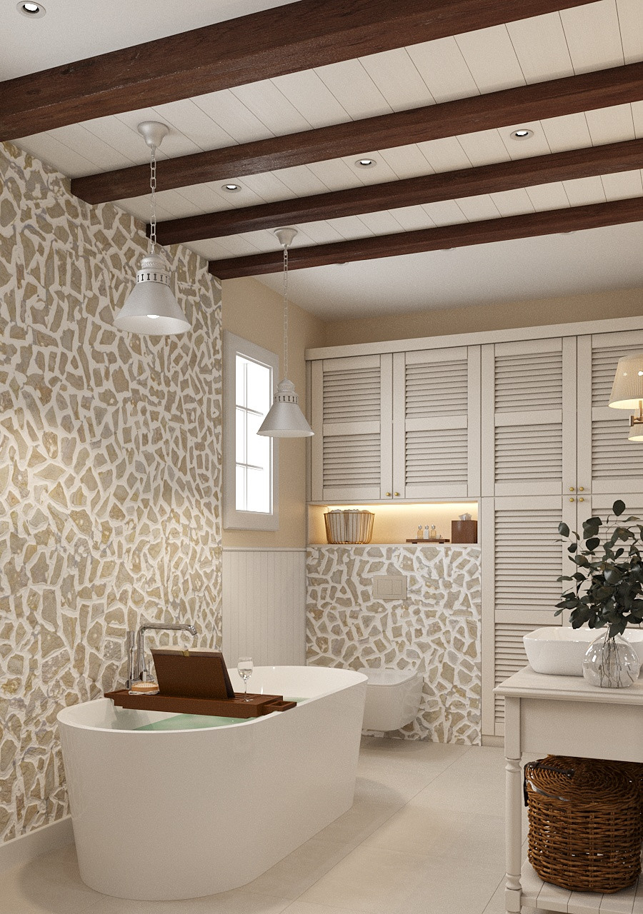 Дизайн-проект загородного дома 77,25 кв.м. в г. Симферополь в стиле кантри