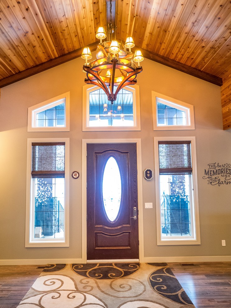 Inspiration for a rustic entryway remodel in Calgary