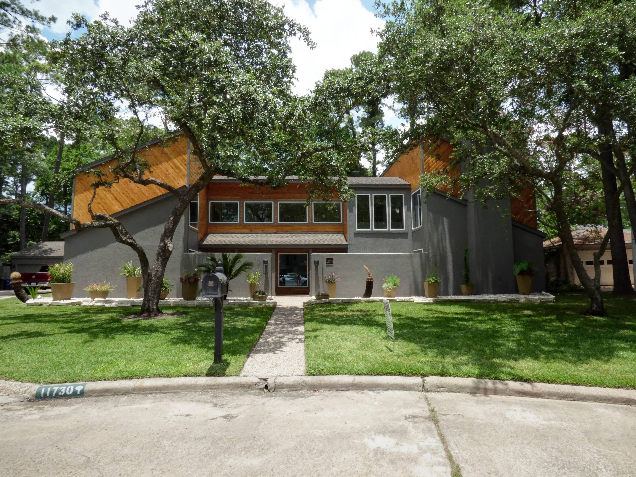 Modern Design - Cedar T & G, Stained with James Hardie trim