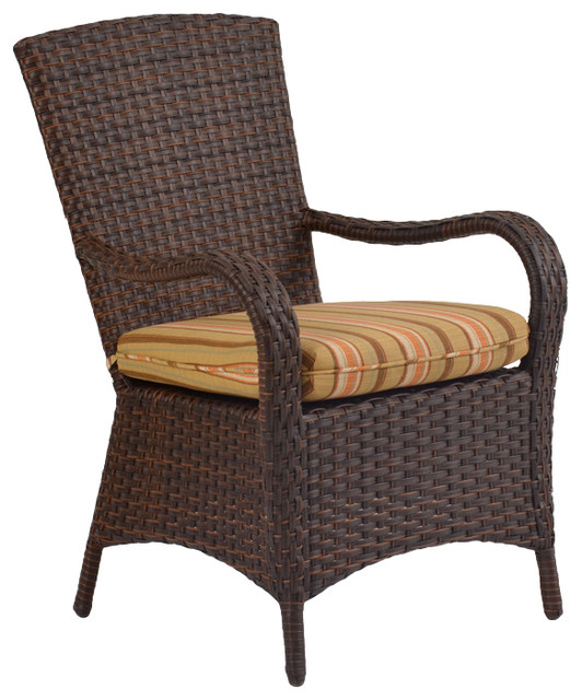 Ludie Wicker Patio Chair Tortoise Shell