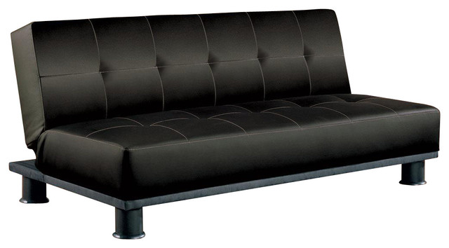 Contemporary Black Armless Convertible Sofa Bed Futons