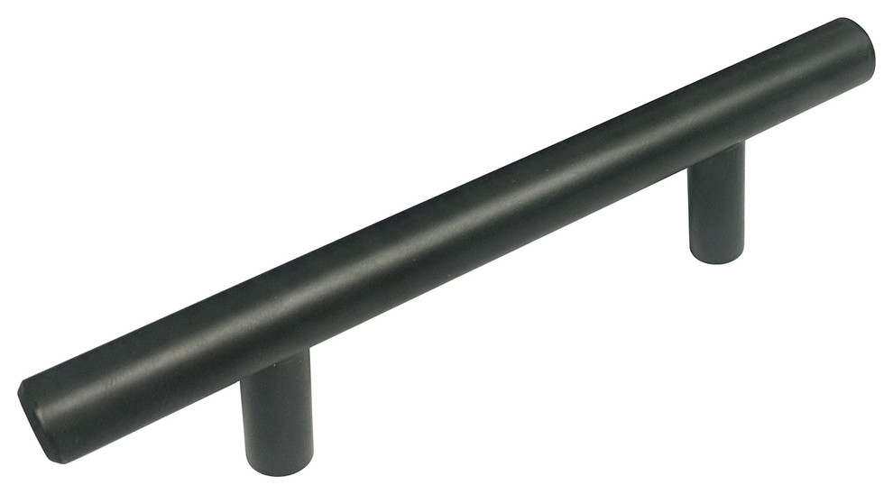 Black Stainless Steel Solid Bar Pull, 79/16"192mm Transitional