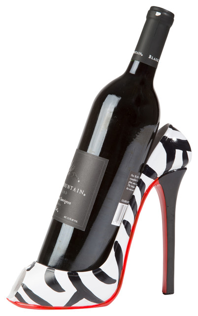 Zebra Print High Heel Wine Bottle Holder Eclectic Racks Zebra Print High Heel Wine Bottle Holder Eclectic Racks By Trademark Innovations
