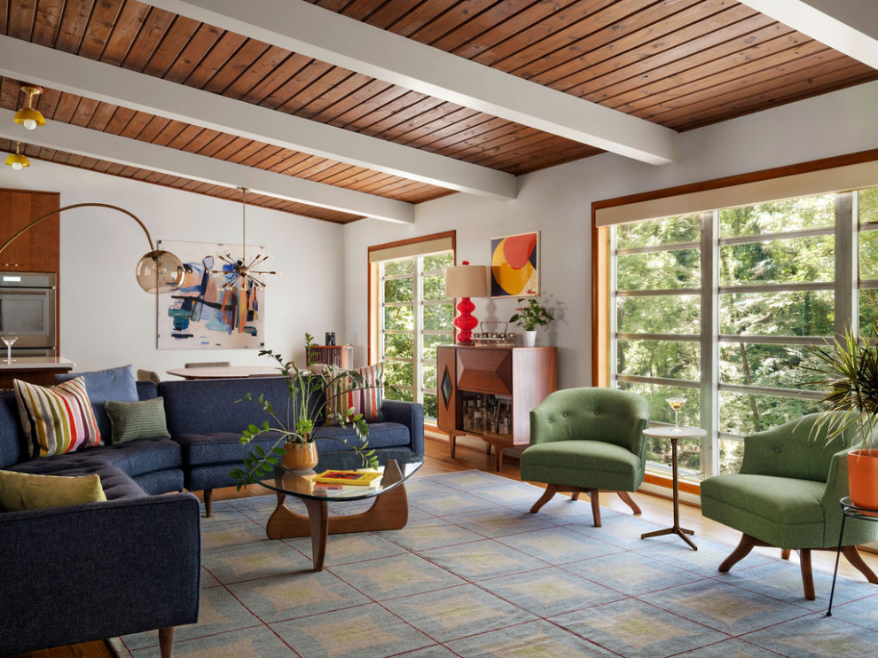 Living room - 1960s living room idea in Atlanta