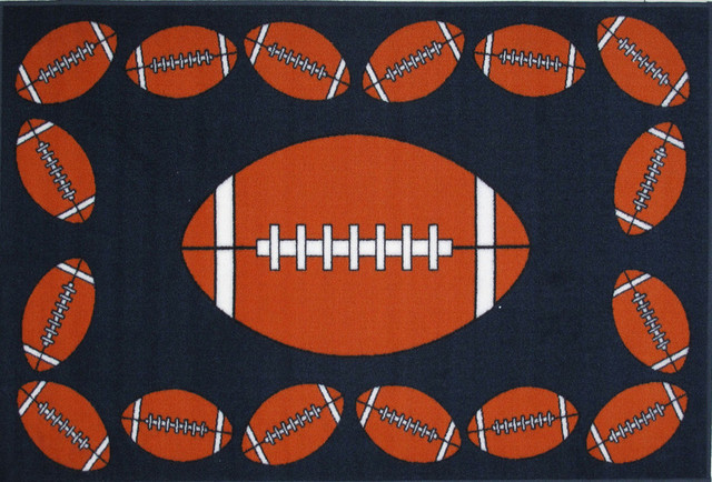 Football Time Rug, Multi-Color, 39"x58"