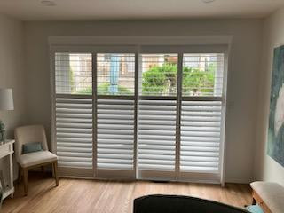 PLANTATION SHUTTERS FOR SLIDING GLASS DOORS